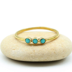 Bague laiton fine turquoise...