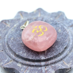 Pendentif pierre rose -...
