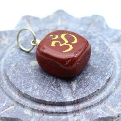 Pendentif pierre orange -...