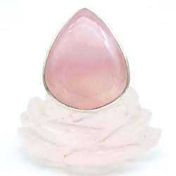 Bague argentée pierre rose...