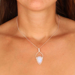 Pendentif argent pierre...