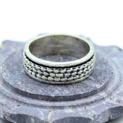 Bague argent anti-stress -...