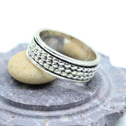 Anneau antistress argent -...