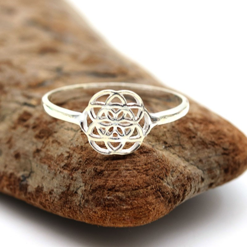 Bague graine de vie en argent - Mosaik bijoux indiens Bague graine de vie en argent - Mosaik bijoux indiens