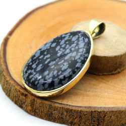 Pendentif obsidienne mouchetée