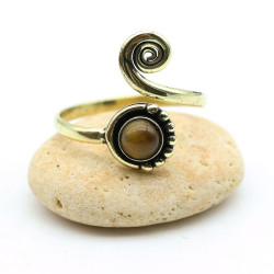 Bague laiton pierre marron...