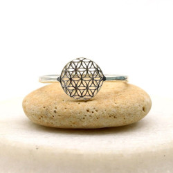 Bague fleur de vie argent...