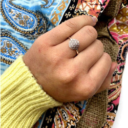 Bague fleur de vie argent -...