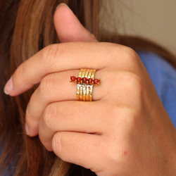 Bague laiton dorée pierre...