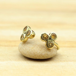 Bague citrine en laiton -...