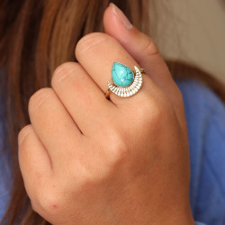 Bague laiton pierre...