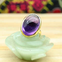 Bague améthyste en laiton...