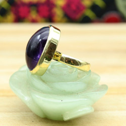 Bague améthyste en laiton...
