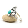 Bague argent pierre turquoise - Mosaik bijoux indiens