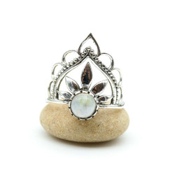 Bague argent travaillée -...