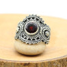 Bague grenat argent ethnique - Mosaik bijoux indiens