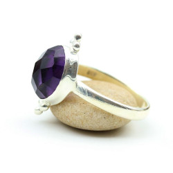 Bague argent améthyste - Mosaik bijoux indiens