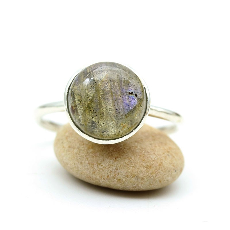 Bague argent pierre labradorite - Mosaik bijoux indiens