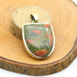 Pendentif unakite en laiton...