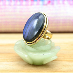 Bague labradorite ovale en...