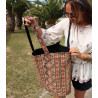 sac tissus batik kaki et rouge - Mosaik bijoux indiens