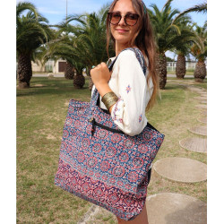 Gros sac tissus batik bleus...