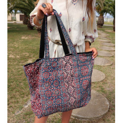 Gros sac tissus batik bleus...