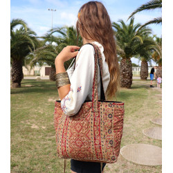 sac tissus batik rouges et...