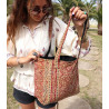 sac tissus batik rouges et marrons - Mosaik bijoux indiens