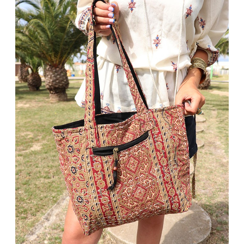 sac tissus batik rouges et marrons - Mosaik bijoux indiens sac tissus batik rouges et marrons - Mosaik bijoux indiens