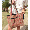 sac tissus batik rouges et marrons - Mosaik bijoux indiens