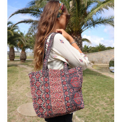 sac tissus batik rouges et...