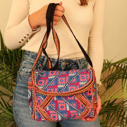 sac ethnique indien rose -...