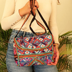 Sac ethnique rose et...