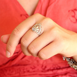 bague argent diadème -...