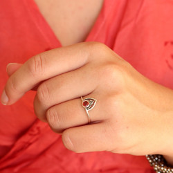 bague pierre grenat -...