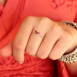 bague pierre rose rubis -...
