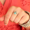 bague fleur de lotus et turquoise - Mosaik bijoux indiens