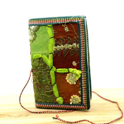 carnet tissus indiens verts...