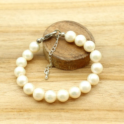 bracelet perles blanches-...
