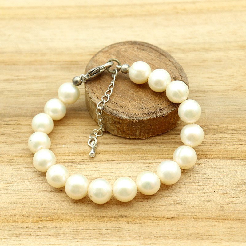 bracelet perles blanches- Mosaik bijoux indiens