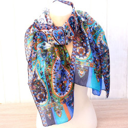 Foulard en soie ethnique -...