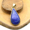 Pendentif laiton pierre bleue nuit - Mosaik bijoux indiens - a75