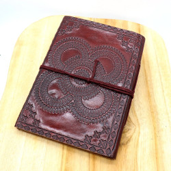carnet de cuir paon -...