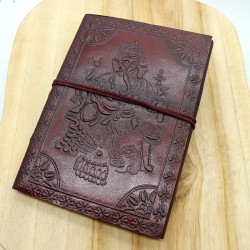 carnet ganesh en cuir -...