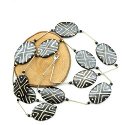 Collier pastilles noires -...