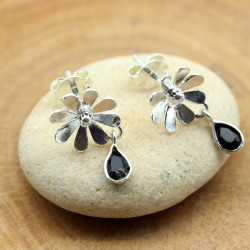 puce d'oreille argent fleur...