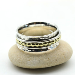 Bague antistress argent et...