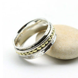 Bague antistress argent et...