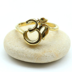 Bague Aum  dorée en laiton...